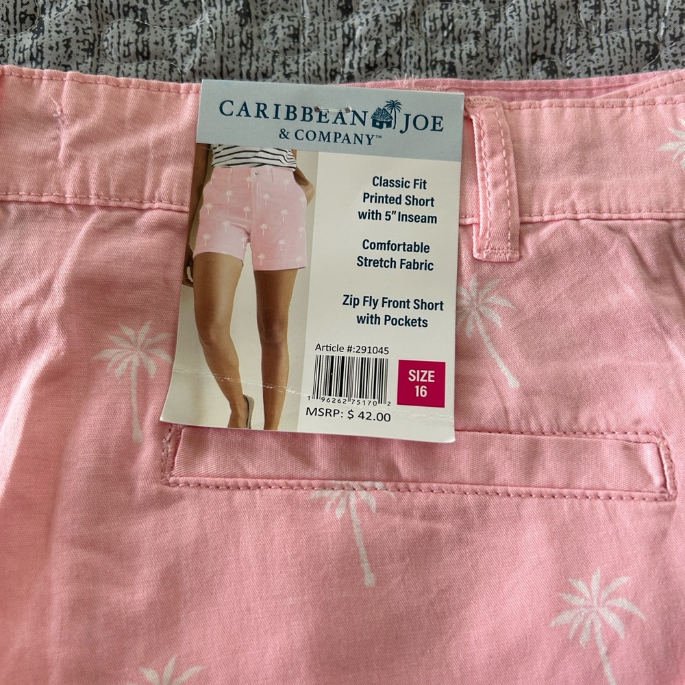 Caribbean Joe Pink Ruched Pencil Midi Shorts - Picture 2 of 2
